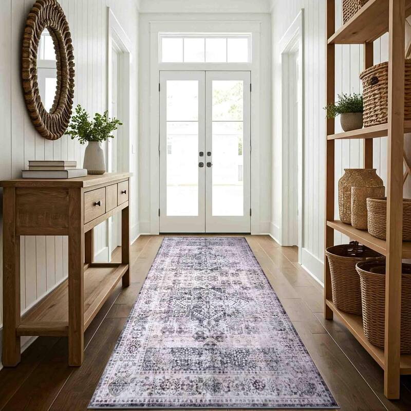 Delara Machine Washable Area Rug, Soft & Durable, Non-Slip Backing, Eco- Friendly GRS certified.