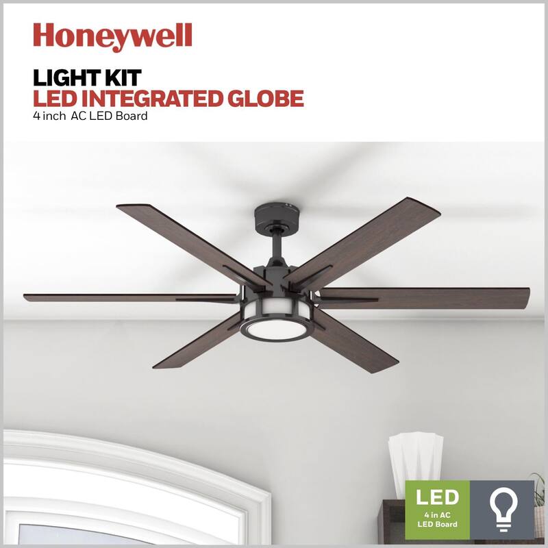 56" Honeywell Kaliza Expresso Bronze Modern LED Ceiling Fan with Light