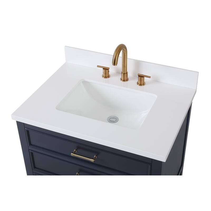 30" Tennant Brand Felton Navy Blue Finish Single Sink Bathroom Vanity