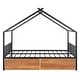 preview thumbnail 10 of 28, Metal Adorable House Full Size House Bed with Two Drawers,Kids and Baby