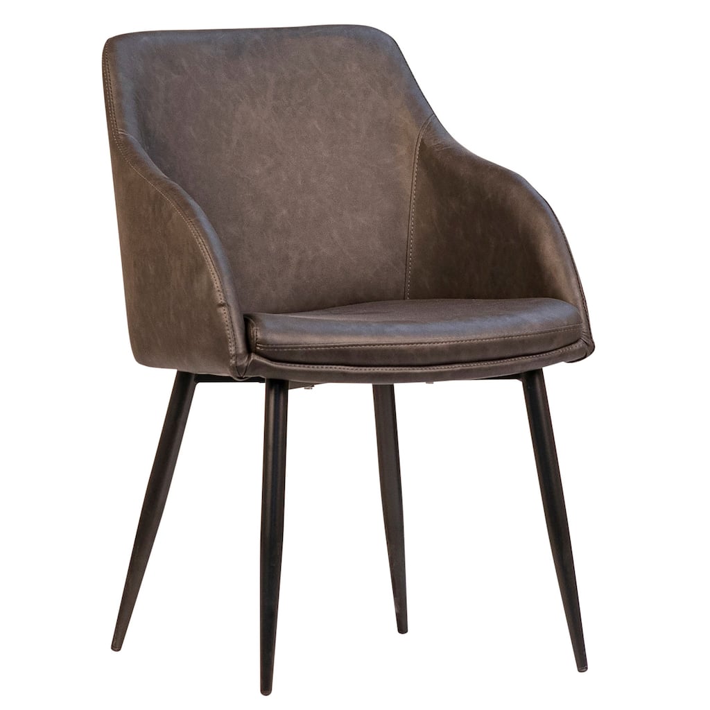 Emily PU Leather Upholstered Dining Chair, Brown