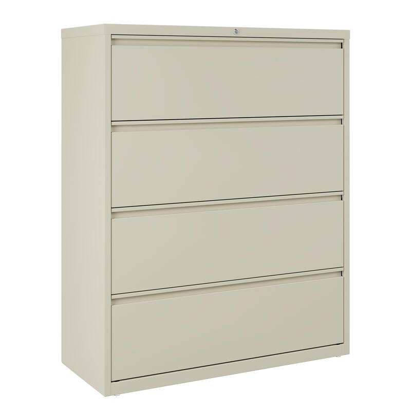 8000 Series 42" Wide 4-Drawer Lateral File Cabinet, Light Gray - Beige