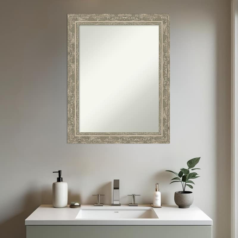 Filigree Non-Beveled Framed Bathroom Vanity Wall Mirror