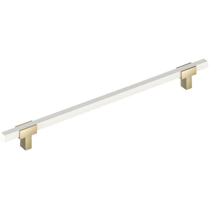 Amerock BP54091 Urbanite 18" Center to Center Bar Cabinet Pull - Golden Champagne / White
