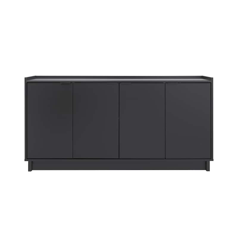 Prepac Simply Modern 4 Door 60" W x 30" H x 16" D Storage Cabinet - 60 in W x 30 in H x 16 in D