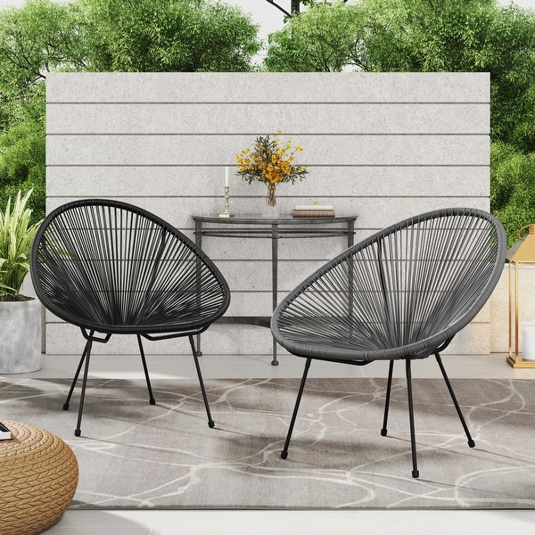 Corvus Sarcelles 2-piece Modern Wicker Indoor/Outdoor Chairs with 4 legs. Opens flyout.