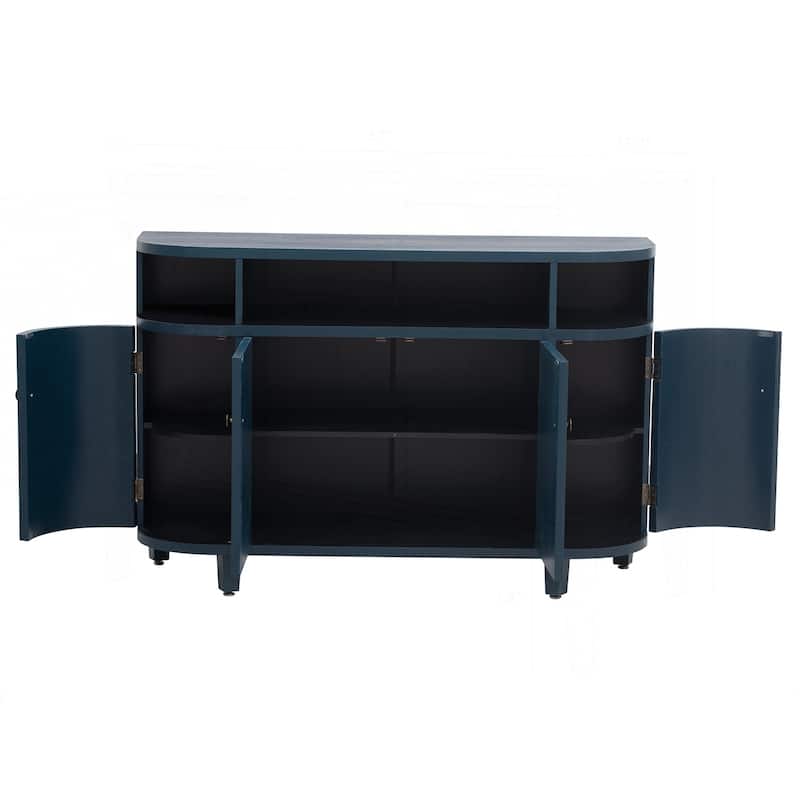 Stylish Curved Storage Cabinet with Adjustable Shelves