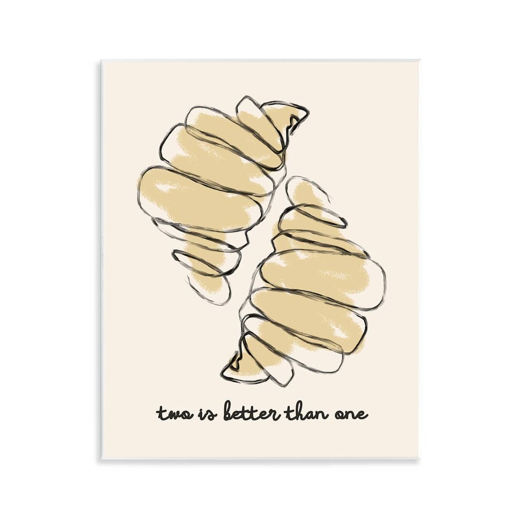 Stupell Croissants with French Phrase Wall Plaque Art Design By Lil' Rue