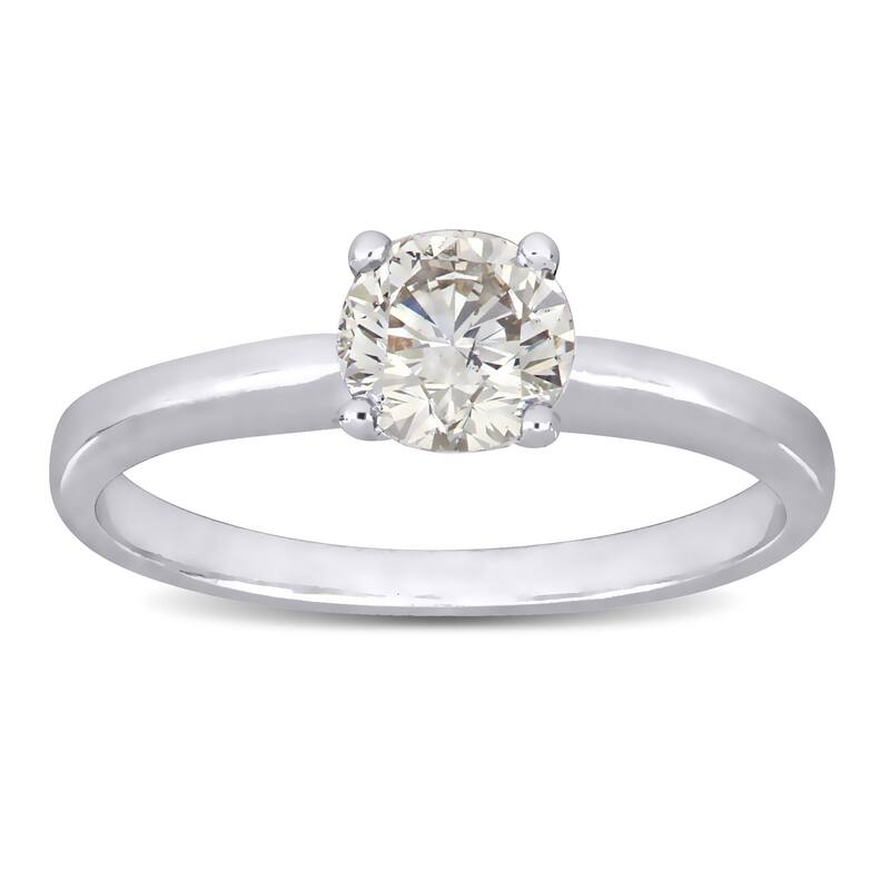 Miadora 3/4ct TDW Cape Diamond Solitaire Engagement Ring in 14k White Gold