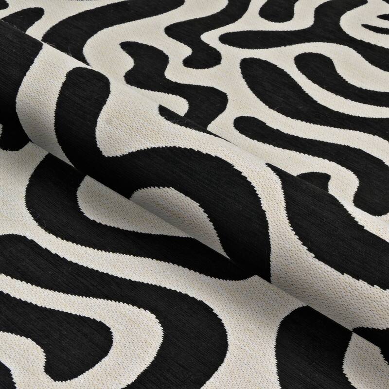 Dream Decor Rugs Juniper Pathway Black-White Indoor Outdoor Area Rug