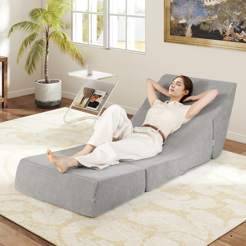 Gymax 3-in-1 Folding Sofa Bed Convertible Sleeper Chair w/ Washable