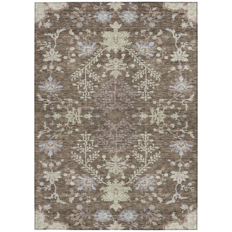 HomeRoots Floral Transitional Rectangle Outdoor Rug