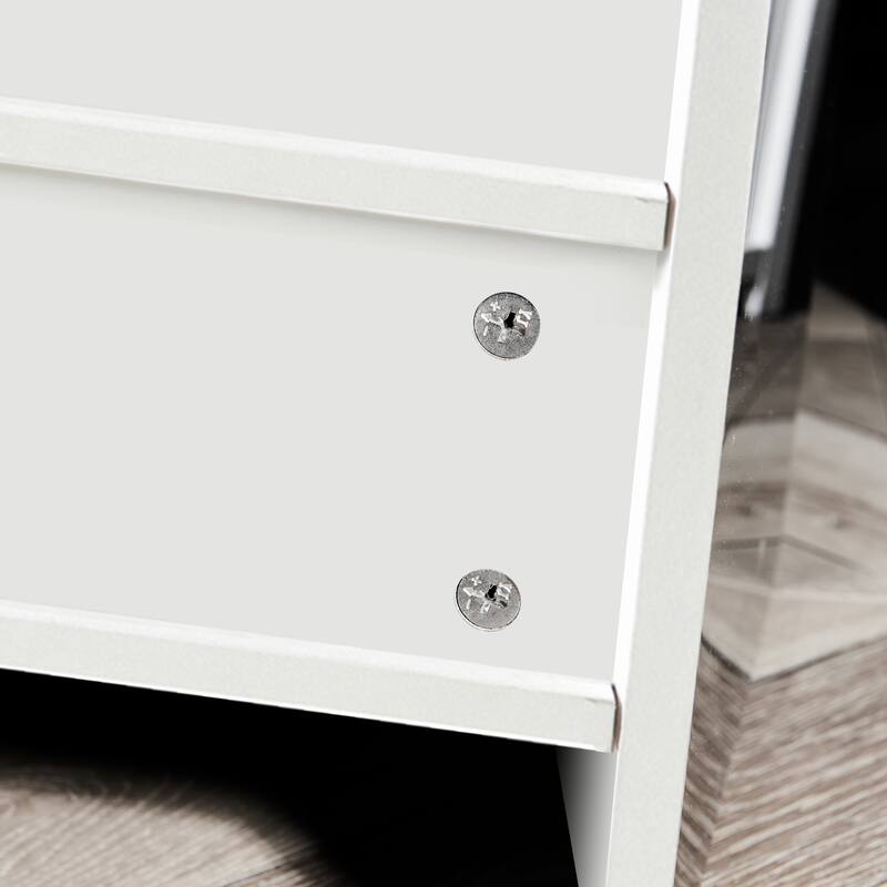 51" White Buffet Sideboard Cabinet with LED Light, Kitchen Wood Storage Cabinet with Open Shelves for Hallway Dining Room