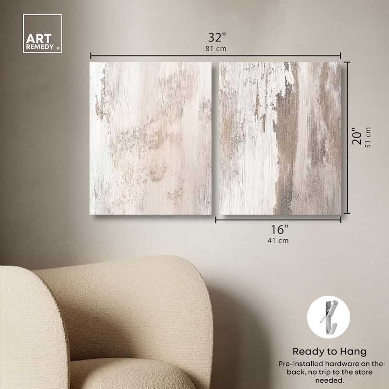 Striated Texture III Canvas Set of 2 by Art Remedy, Gallery Wrapped