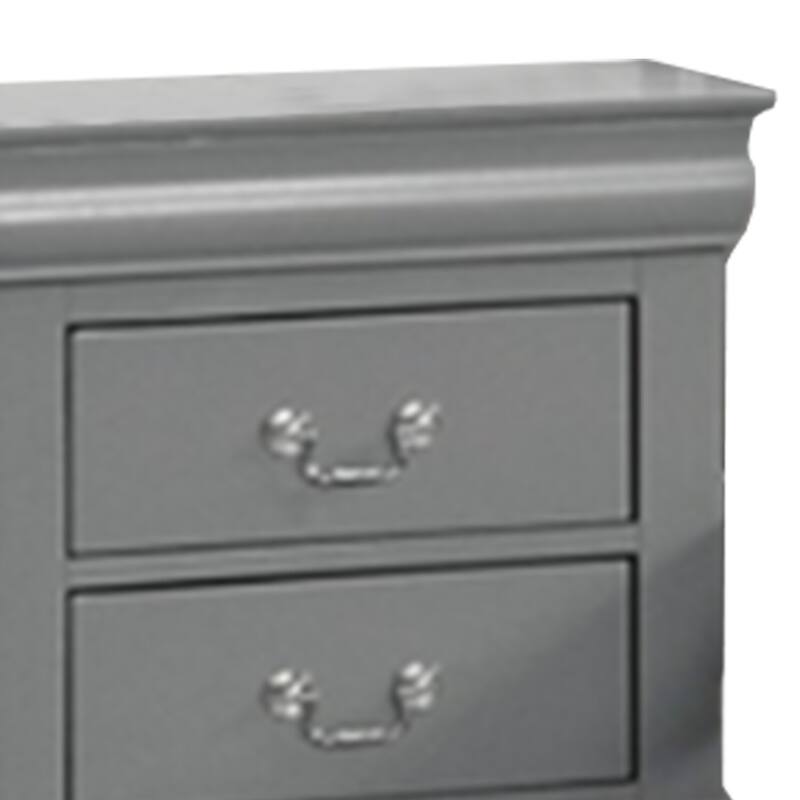 Light Gray 2 Drawer 15.5 in. W Nightstand with Sturdy Hardware and Ample Storage