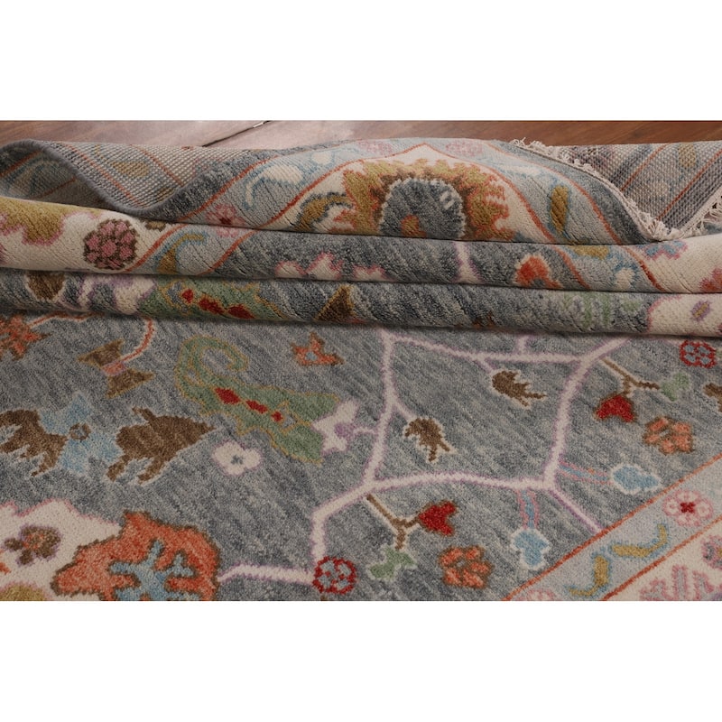 Floral Oushak Indian Area Rug Handmade Wool Carpet - 7'11" X 10'0"