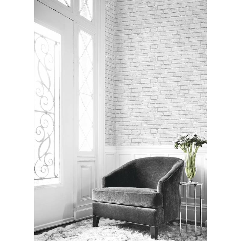 DuPont Tedlar Vintage Brick High Performance Vinyl Unpasted Wallpaper - 27 in. W x 27 ft. L