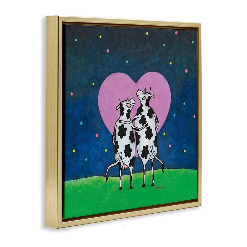 Stupell Loving Significant Udder Framed Floater Canvas Wall Art Design By Roger Straub