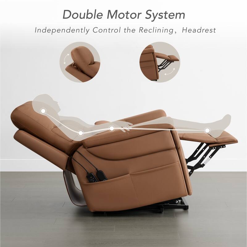 Spruce & Spring Dual Motors Lay Flat Recliner Lift Recliner for Elderly