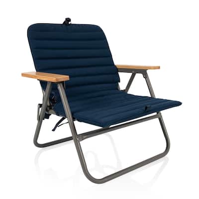Oniva Descanso Padded Beach Chair, (Navy Blue)