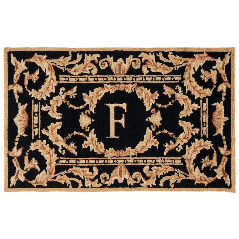 SAFAVIEH Handmade Monogram Berendine Casual Rug - 2'6" x 4' - F - Black - Rectangle