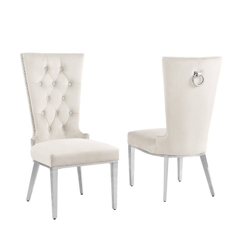 Best Quality Furniture D430/1-SC330-7 Dining Set with 68" White Marble Top