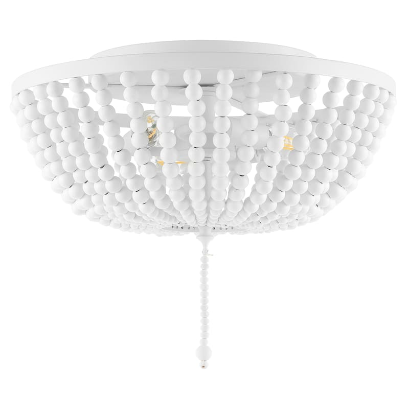 Allie Wood Beaded/Metal LED Flush Mount, by JONATHAN Y