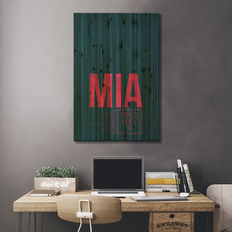 Miami Print On Wood by 08 Left - Multi-Color