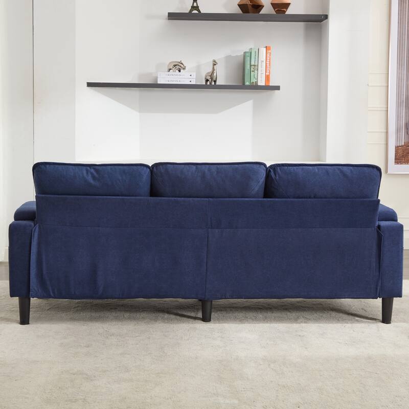 Upholstered Sectional Sofa with Storage Ottoman, USB Port, and Cup Holders