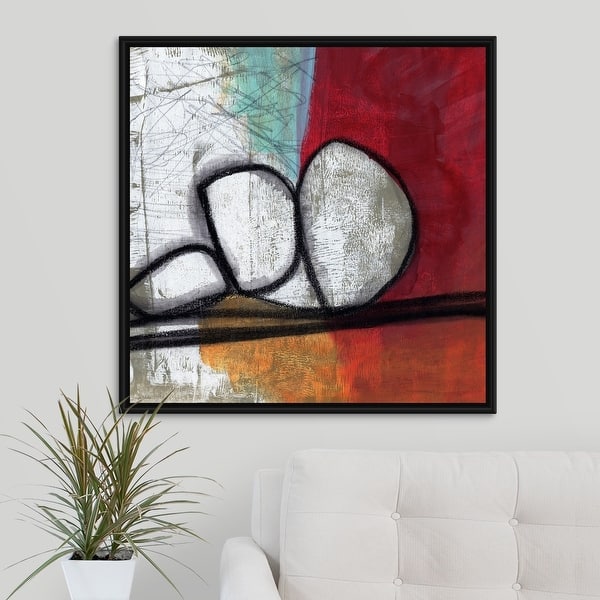 Shop Red Abstract Black Float Frame Canvas Art Overstock