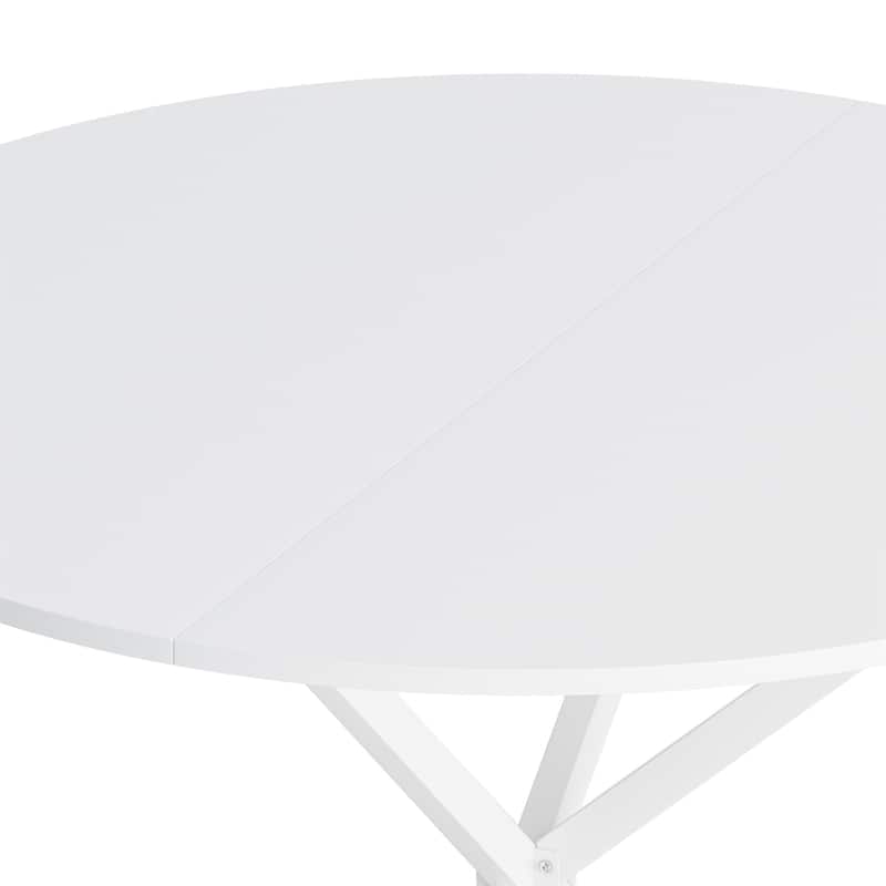 47.24" Modern Round Dining Table with 2 Removable Top and Metal Base