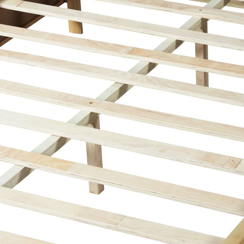 Christopher Knight Home - Adelynn Modern Wood Platform Bed with Vertical Slat Headboard, No Box Spring Needed