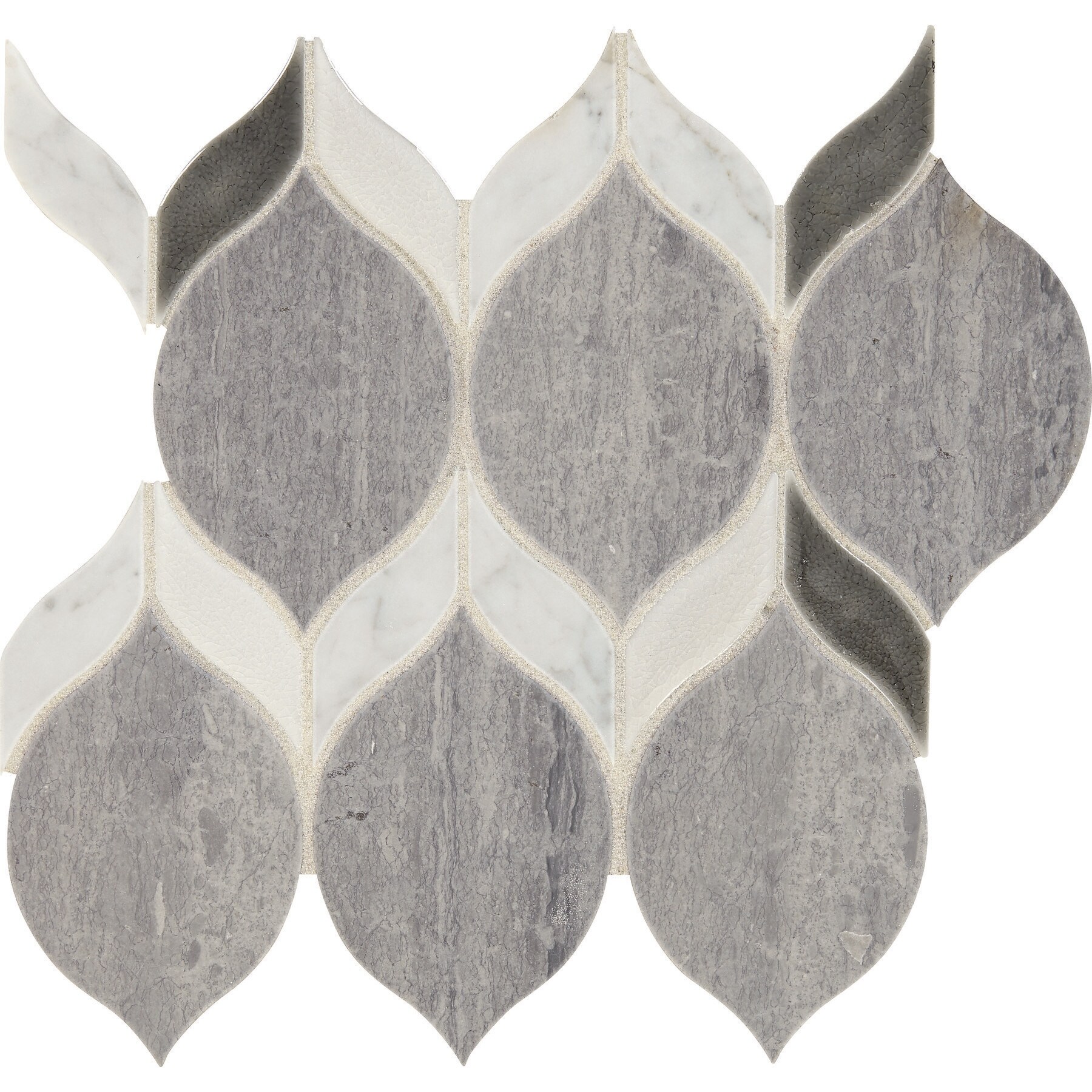 Daltile Dadblleafms1p Fonte 3 X 6 Marque Rain Drop Mosaic Wall Overstock 30302988