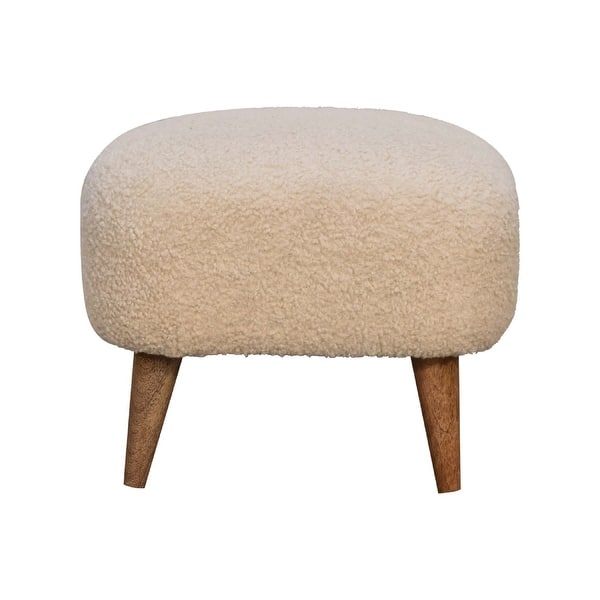 slide 2 of 9, Boucle Cream Square Footstool