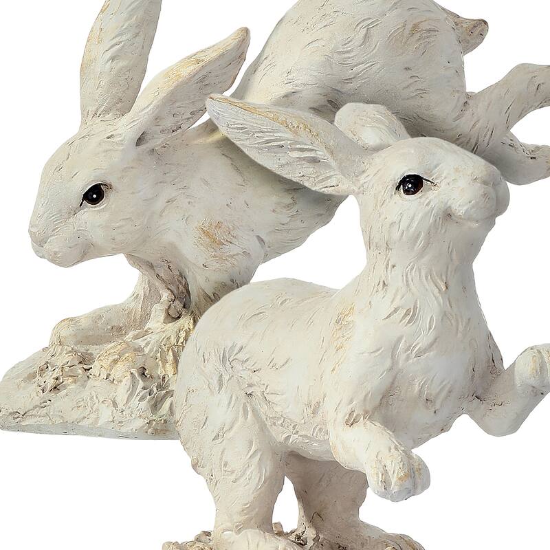 5" Resin Hopping Bunny Set of 2