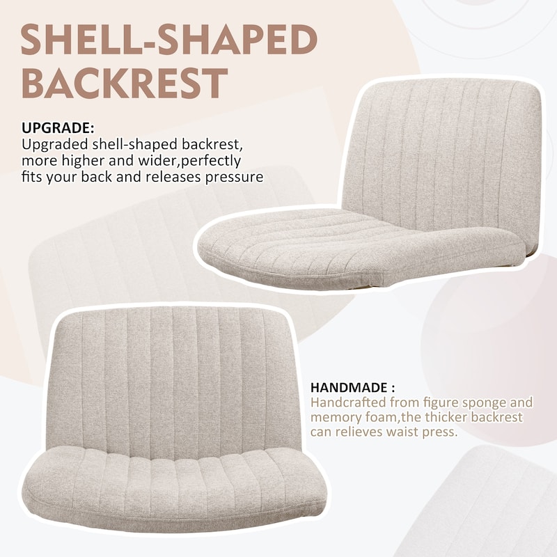 Futzca Office Chair, Armless Wide Chair of Height Adjustable Swivel