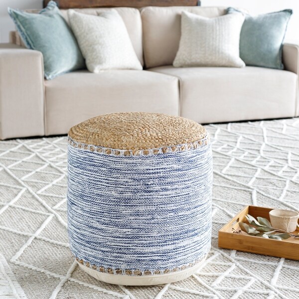 Artistic Weavers Lilia Coastal 18 inch Cylinder Pouf On Sale