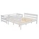 preview thumbnail 8 of 10, White Twin XL over Queen Size Solid Wood Bunk Bed with Ladder & Fence