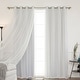 preview thumbnail 8 of 18, Aurora Home Mix and Match Blackout Sheer 4-piece Curtain Panel Set 52"W X 63"L - Vapor