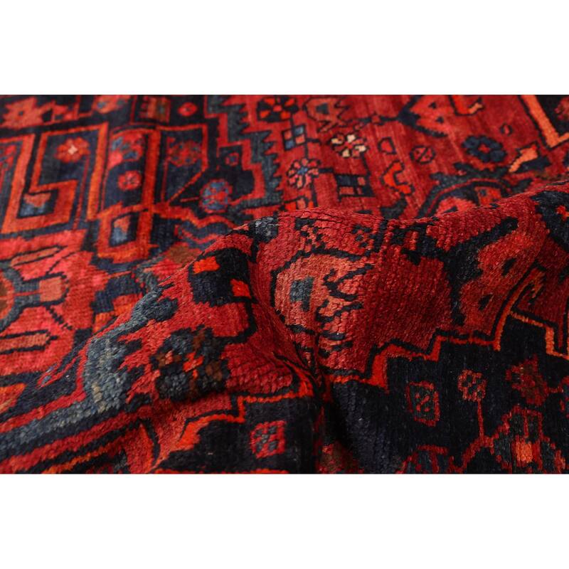 ECARPETGALLERY Hand-knotted Anatolian Vintage Dark Red Wool Rug - 4'4 x 7'1