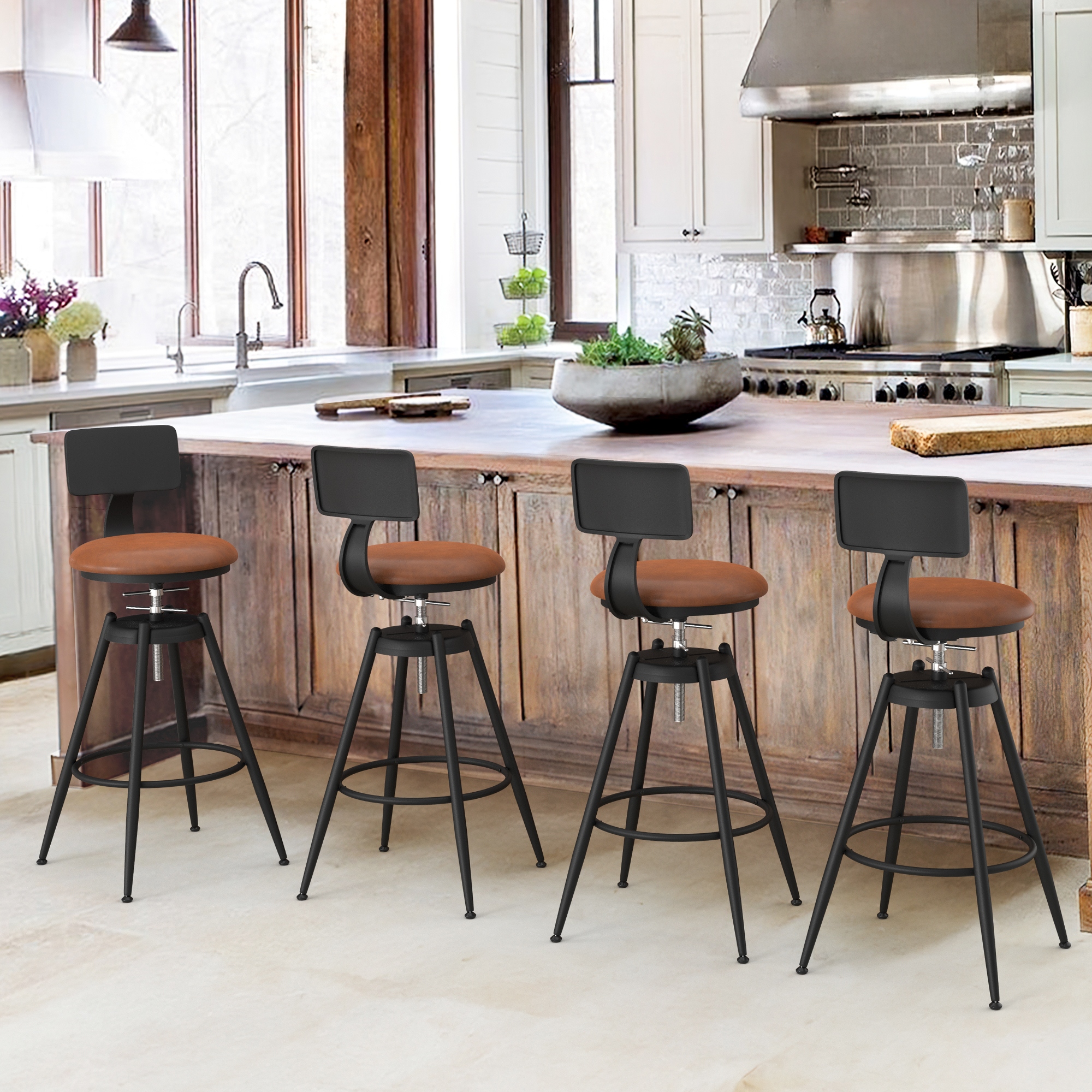 Swivel bar stools with 4 legs deals