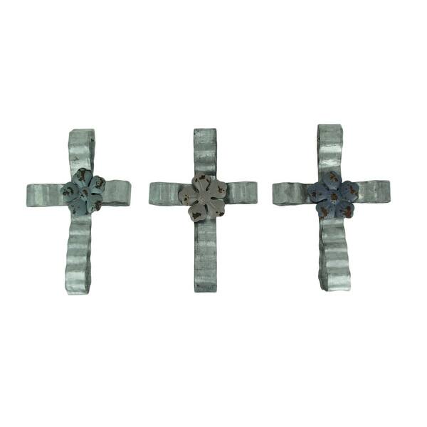 Shop Corrugated Metal Ribbon Hibiscus Flower Decorative Wall Cross