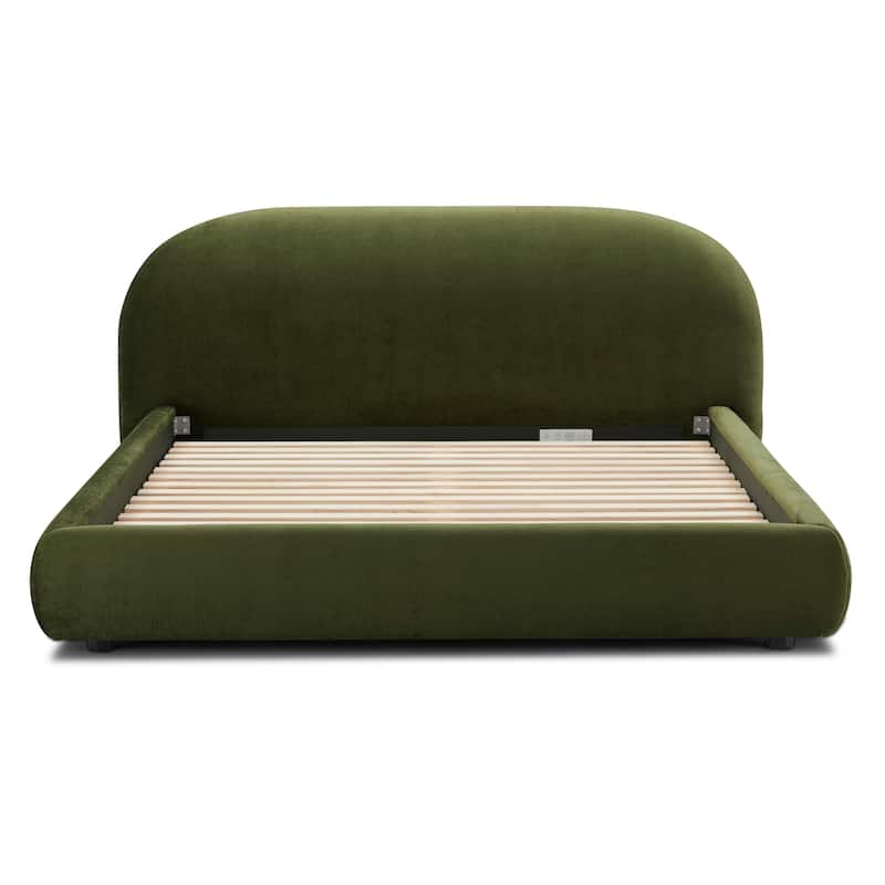 Poly & Bark Genoa Bed - Fully Upholstered with Rounded Profile