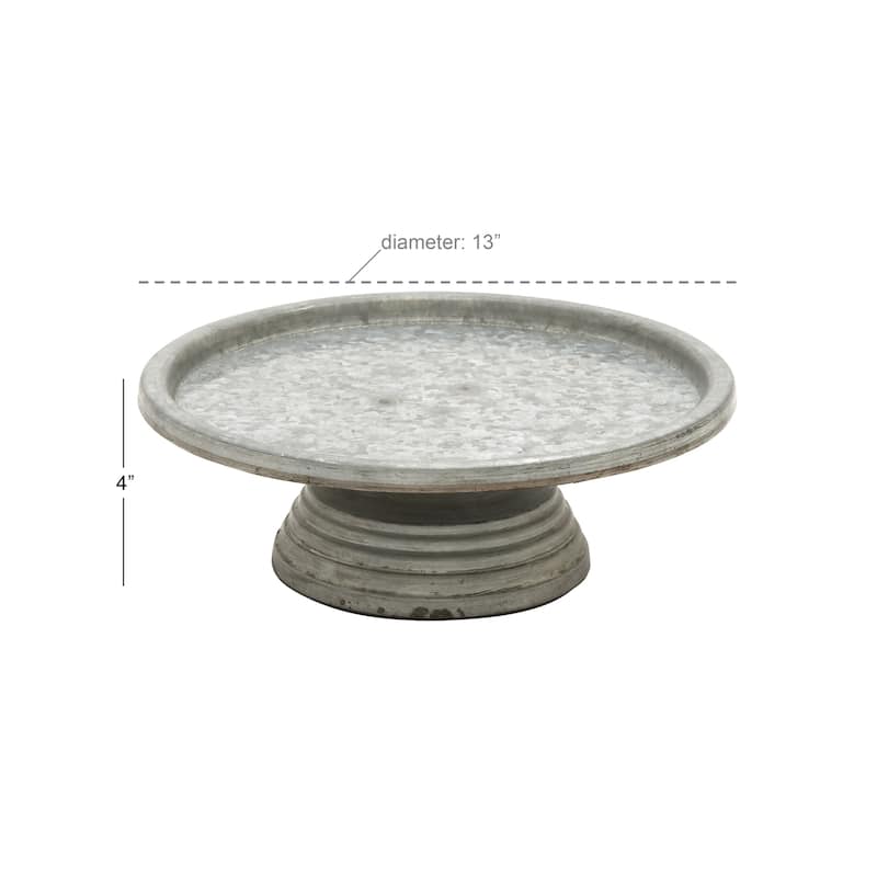 Gray Metal Galvanized Cake Stand - 13 x 13 x 4
