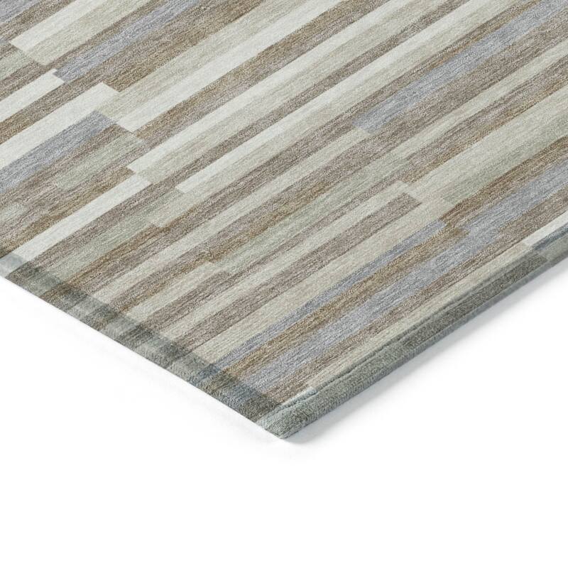 HomeRoots Striped Transitional Rectangle Outdoor Rug