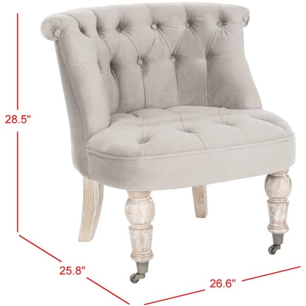Safavieh Carlin Mushroom Taupe Tufted Chair - 26.4" x 24.2" x 27"