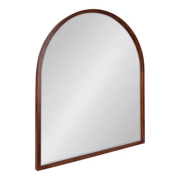 slide 2 of 9, Kate and Laurel McLean Arch Wood Framed Wall Mirror 32x36 - Walnut Brown