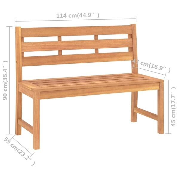 vidaXL Patio Bench 44.9" Solid Teak Wood