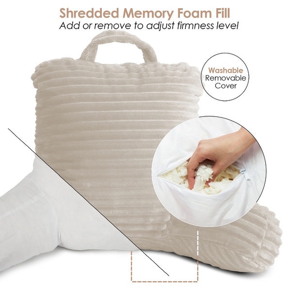 Empyrean Cut Plush Striped Reading Pillow - Back Support Shredded