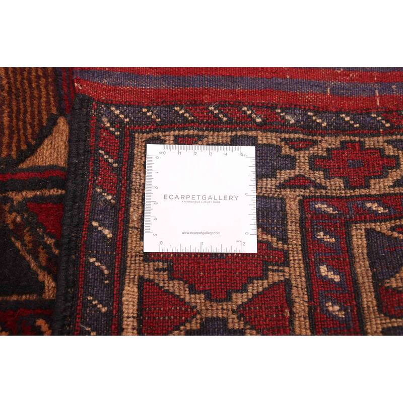 ECARPETGALLERY Hand-knotted Tajik Caucasian Red Wool Rug - 4'1 x 5'5